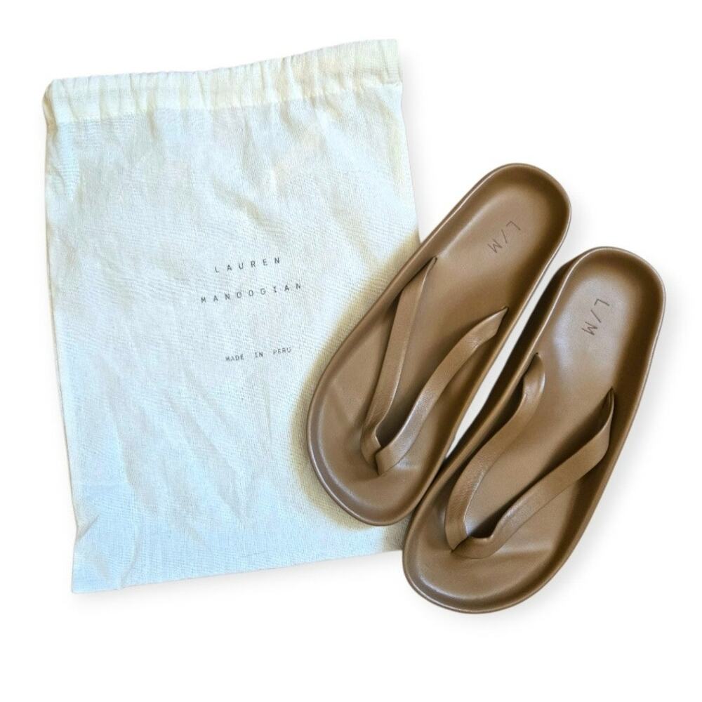 Lauren Manoogian Taupe Loam Zori Sandals Flip Flops EU 39 US 8.5 to 9